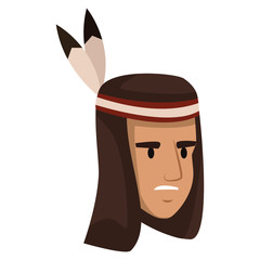 Poster - American indian face icon vector illustration graphic design