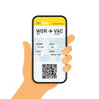 Boarding pass in mobile phone.