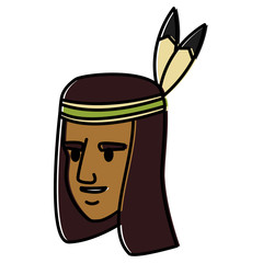 Poster - American indian face icon vector illustration graphic design