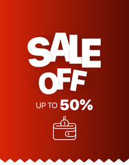 Aufkleber - Sale banner vector template. Sale off up to 50 percent