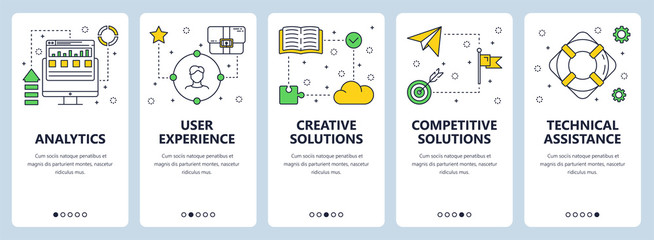 Poster - vector modern thin line business analytics concept web banners