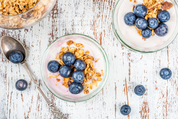 Wall Mural - Yogurt with Homemade Granola and Blueberries