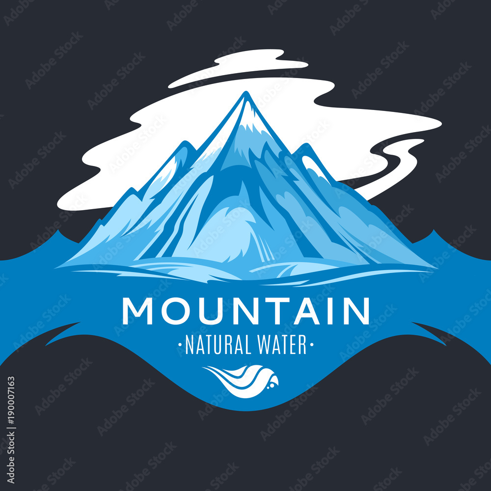 Vector ice mountain water logo Stock Vector | Adobe Stock