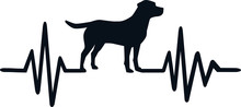 Dog Heartbeat Line With Labrador