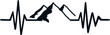 © Miceking - Mountain heartbeat line white black