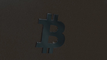 Aufkleber - Symbol Bitcoin. Bitcoin, the cryptocurrency. The Bitcoin 3D animation.