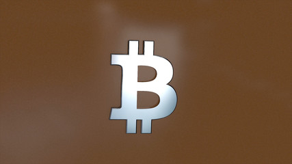 Aufkleber - Symbol Bitcoin. Bitcoin, the cryptocurrency. The Bitcoin 3D animation.