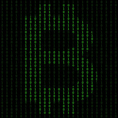 binary code blockchain. technology algorithm in decryption and encryption. coding bitcoin concept.