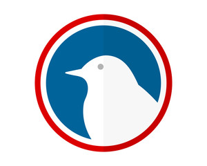 Canvas Print - bird white image vector icon logo silhouette