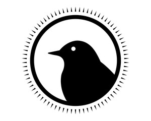 Canvas Print - crow circle image vector icon logo silhouette