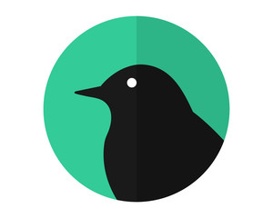 Canvas Print - black crow icon image vector icon logo silhouette