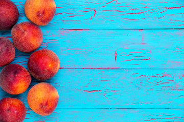 Wall Mural - Side border of ripe juicy red peaches