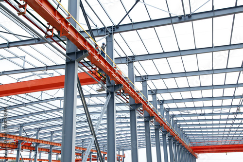 Cuadros en Lienzo In the construction site, steel structure is under construction