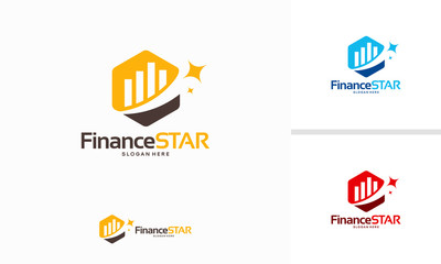 Wall Mural - star finance iconic logo designs concept vector, shiny stats logo template