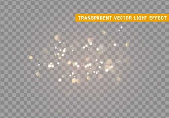 Wall Mural - light effect gold bokeh with transparent background.