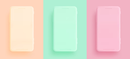 Aufkleber - Mobile phone, template modern gadget. Smartphone mackup isolated realistic,