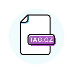 TAG.GZ file format, extension color line icon