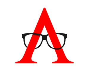 Sticker - glasses alphabet optic image vector icon logo