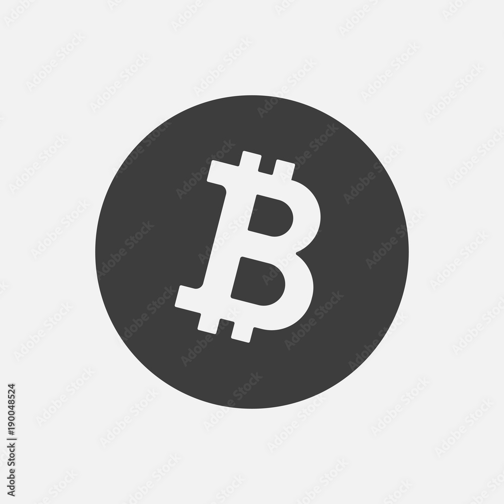 Bitcoin BTC vector icon isolated on white. Cryptocurrency, e-currency,  payment, crypto currency, blockchain sign. Black white logo, flat  adaptation design for web site, mobile app, EPS Stock-vektor | Adobe Stock