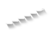 Fototapeta Łazienka - rising white stairs on white background with shadow, business growth