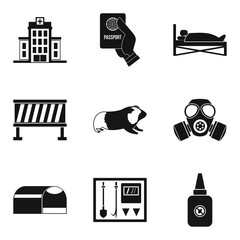 Poster - Helping icons set, simple style