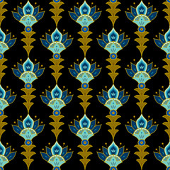 Aufkleber - Vector seamless pattern. Stylish ornament of flowers in Egypt style.