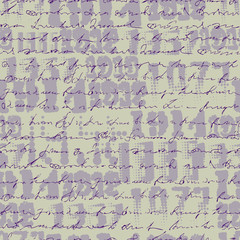 Poster - Seamless background pattern. Imitation of a abstract vintage lettering on halftone years. Unreadable text.