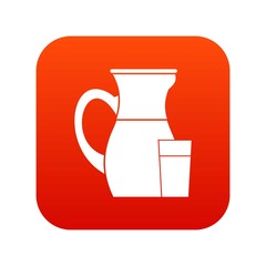 Jug of milk icon digital red