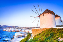 Mykonos, Windmill In Greek Islands, Greece