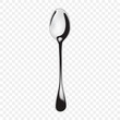 3d realistic Stainless steel glossy metal kitchen spoon