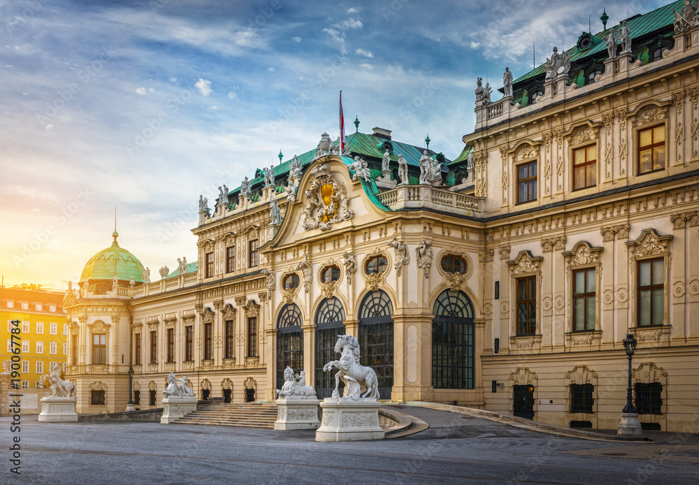 Belvedere Palace, Vienna, Austria. - obrazy, fototapety, plakaty 