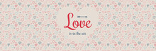 Valentine's Day - Banner With Cute Hand Drawn Hearts. Vector.