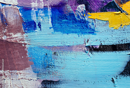 Naklejka - mata magnetyczna na lodówkę malowane abstrakcyjne kolorowe tło