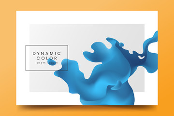 Aufkleber - Minimalistic horizontal background with abstract blue liquid shape. Backdrop with fluid color wave. Vector Template for banner,web page, music event invitation, poster, flyer, magazine page.