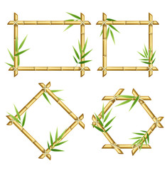 Sticker - Realistic 3d Detailed Bamboo Shoots Frames Set. Vector