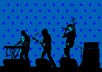 Wall Mural - Musical group people in concert on stage