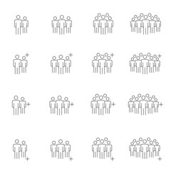 Wall Mural - People Icons Line Work Group Team Vector Illustration