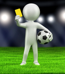 Poster - Referee holds up yellow card 