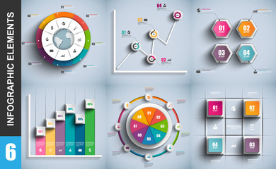 Infographic elements data visualization vector design template. Business concept with steps, creative process, workflow, pie charts, annual report, timeline, diagram, marketing icons, info graphics.