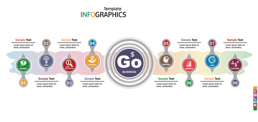 Wall Mural - infographics business template elements