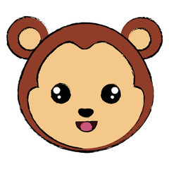 cute and tender monkey head character