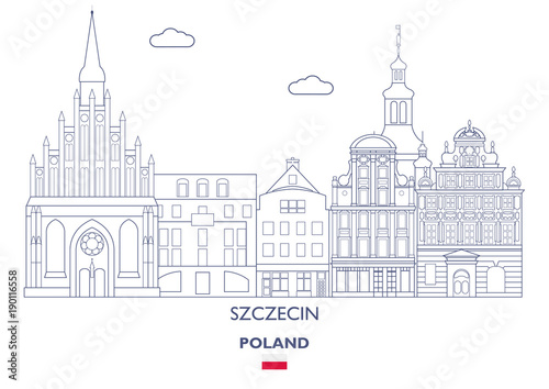 Dekoracja na wymiar  panorame-miasta-szczecin-polska