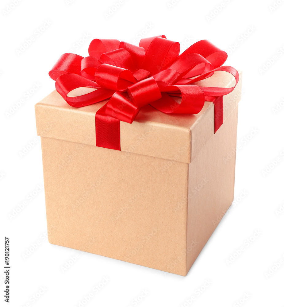 Beautiful gift box on white background