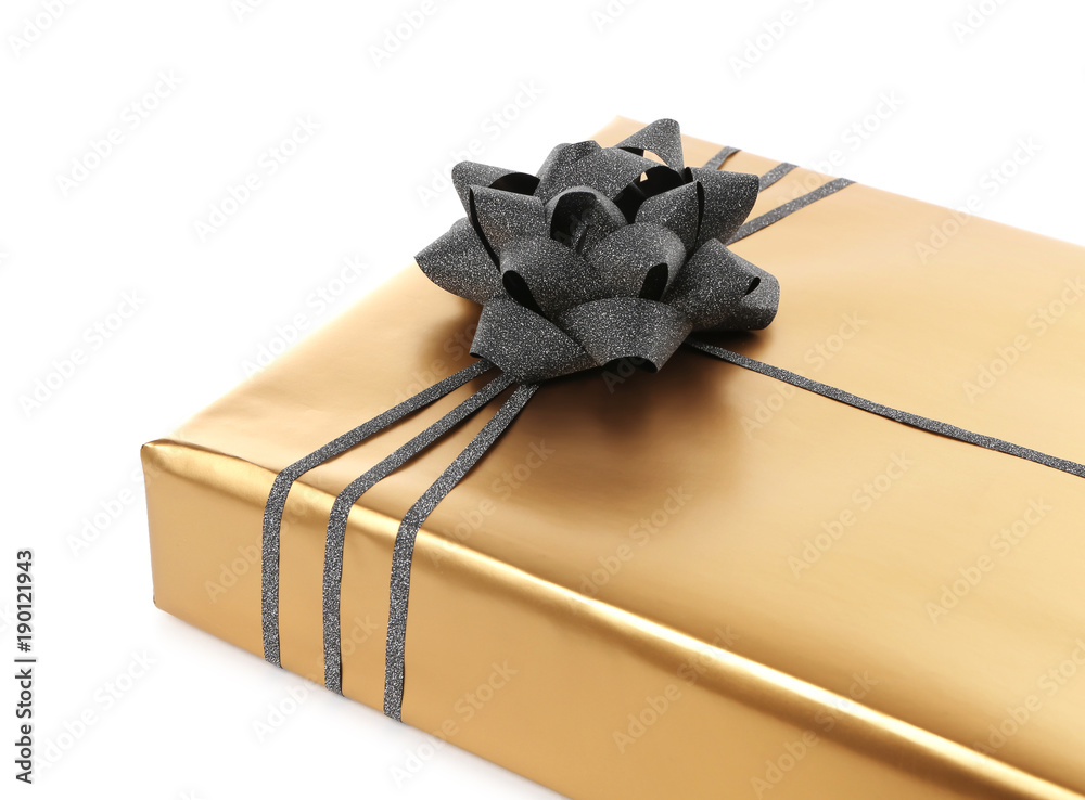 Beautiful gift box on white background