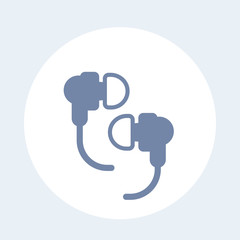 Sticker - Earbud Headphones icon on white