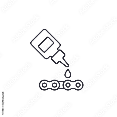 Fotografía lubricant, oil for bike chain vector linear icon