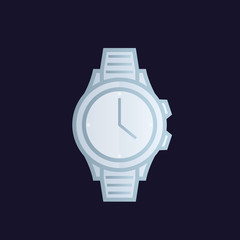 Poster - silver watch vector illustration