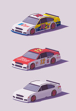 Vector Low Poly Racing Cars