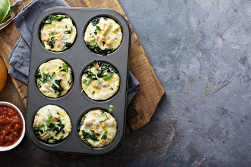 High protein egg muffins with kale