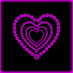 Wall Mural - Abstract heart shape love symbol, abstract heart with gears, romantic, education, romance, happy, art feeling. Vector illustration.